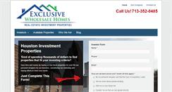 Desktop Screenshot of exclusivewholesalehomes.com