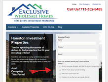 Tablet Screenshot of exclusivewholesalehomes.com